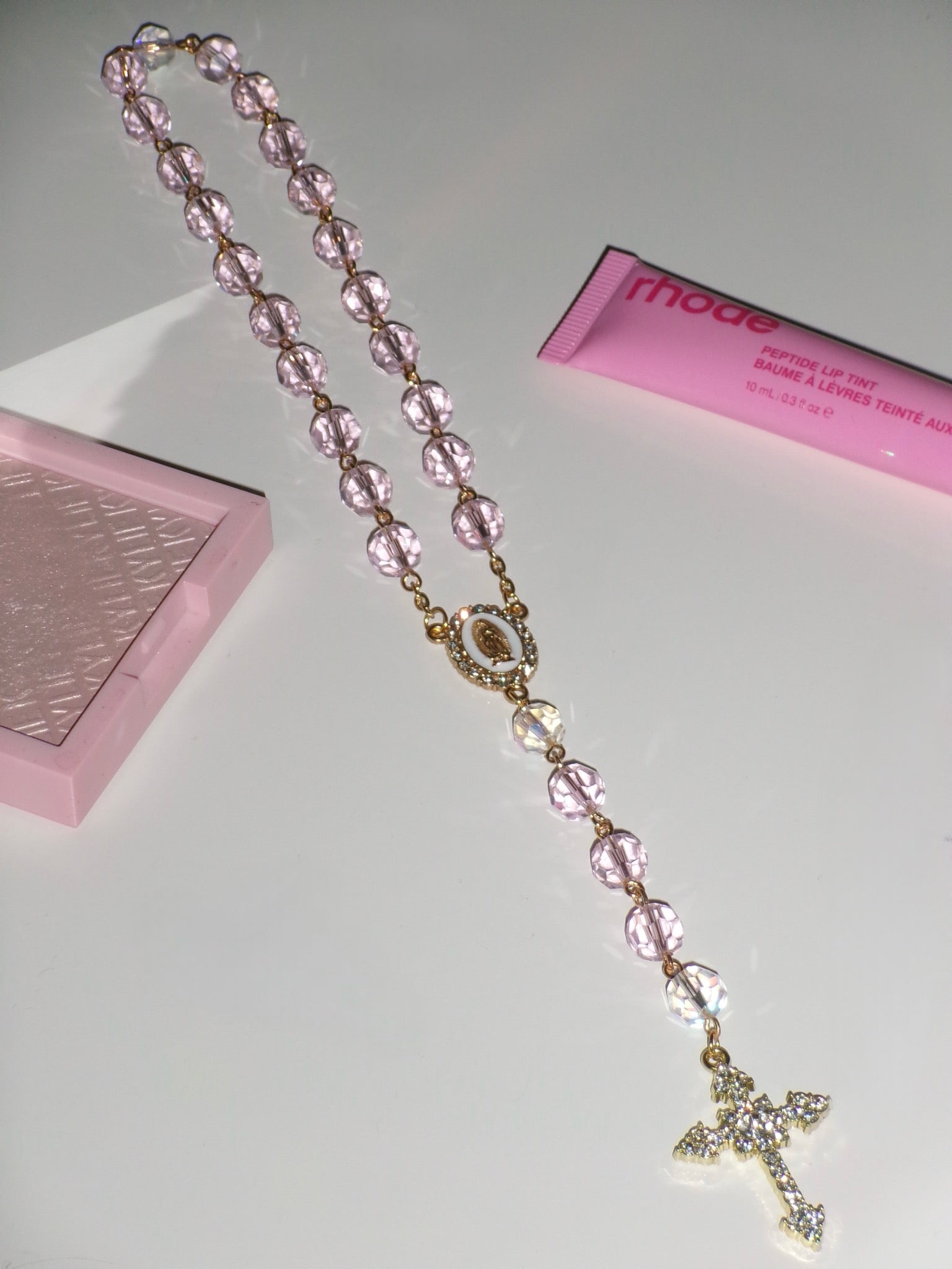 Crystal Pink Rosary